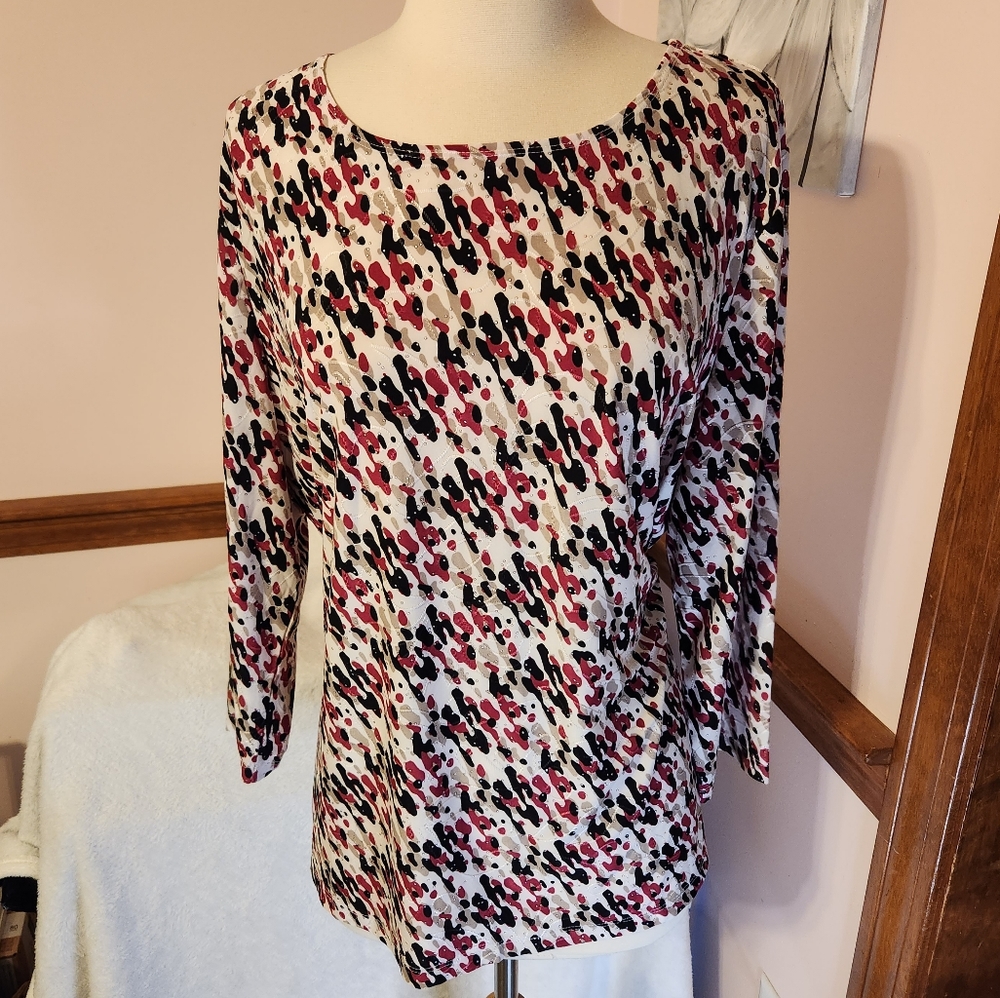 NWT Macy's Jacquards Abstract Print Blouse Size XL